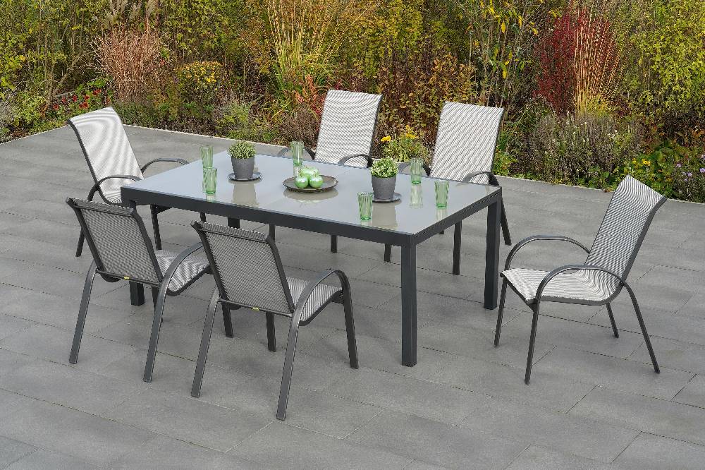 Merxx Amalfi Set 7tlg. Semi-Ausziehtisch 200/300 x 110 cm Limitierter Zeitrabatt