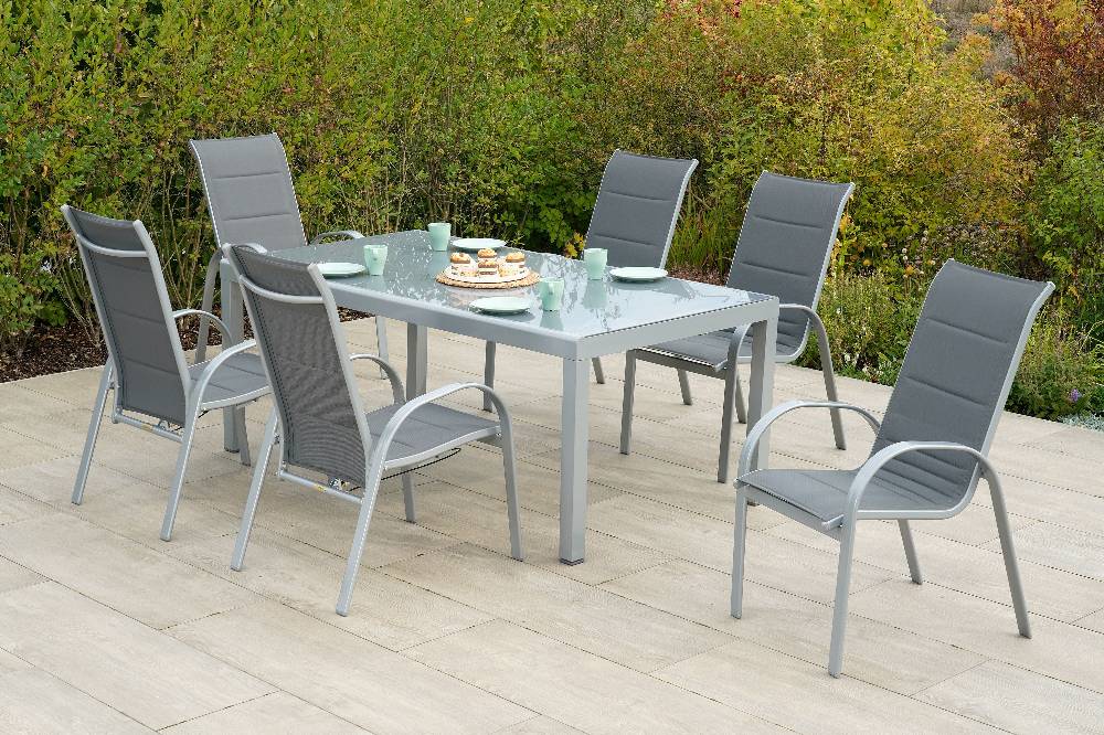 Merxx Amalfi Set 7tlg. Tisch 190 x 100 Halbrundprofil