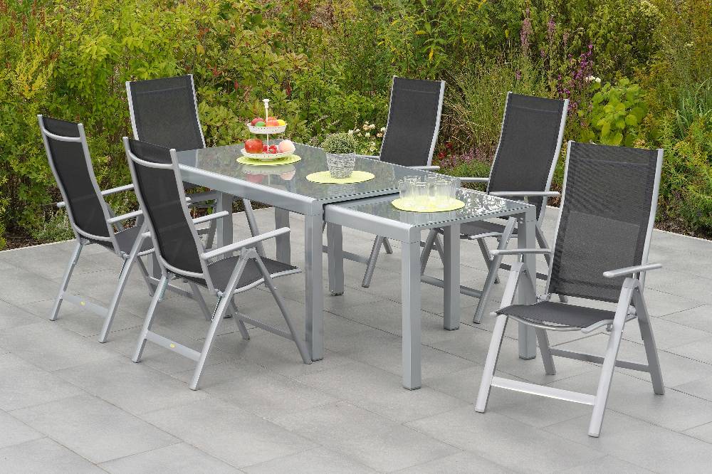 Merxx Carrara Set 7tlg. Tisch 190 x 100 cm Halbrundprofil