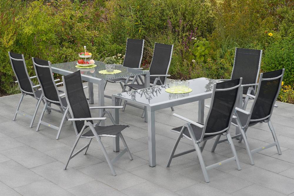 Merxx Carrara Set 9tlg. Flex-Ausziehtisch 160/320 x 78 cm Preisnachlass