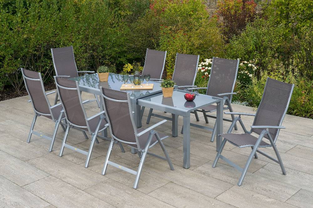 Merxx Carrara Set 9tlg. Flex-Ausziehtisch 160/320 x 78 cm Black Friday
