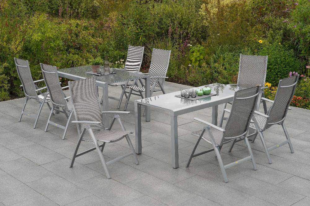 Merxx Carrara Set 9tlg. Flex-Ausziehtisch 160/320 x 90 cm Weihnachtsangebot