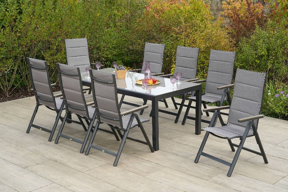 Merxx Trivero Set 9tlg. Tisch 190 x 100 cm Halbrundprofil Muttertagsangebot