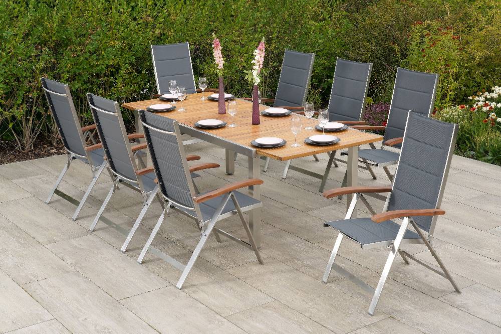 Merxx Ferrara Set 9tlg. Ausziehtisch 180/240 x 100 cm Vatertagsangebot