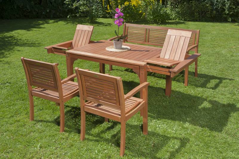 Merxx Cordoba Set 4tlg. Doppelausziehtisch 150/220 x 90 cm Angebote