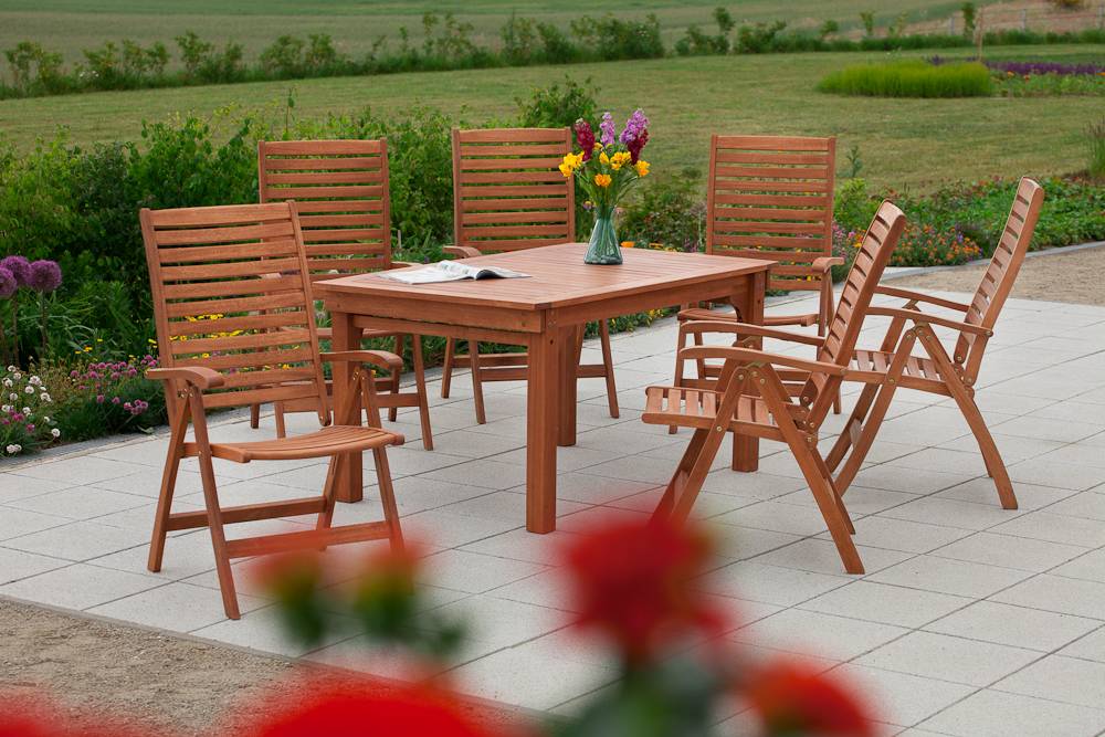 Merxx La Plata Set 7tlg. Seitenausziehtisch 150/220 x 90 cm Lagerräumung