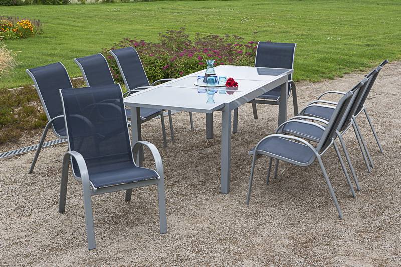 Merxx Amalfi Set 9tlg. Ausziehtisch 180/240 x100 cm Online Outlet