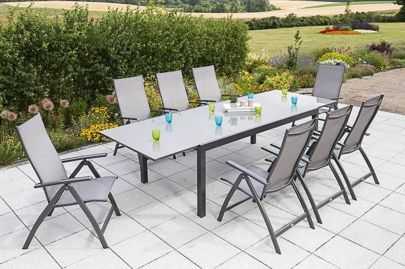 Merxx Vicenza Set 9tlg. Semi-Ausziehtisch 200/300 x 110 cm Blitzangebot