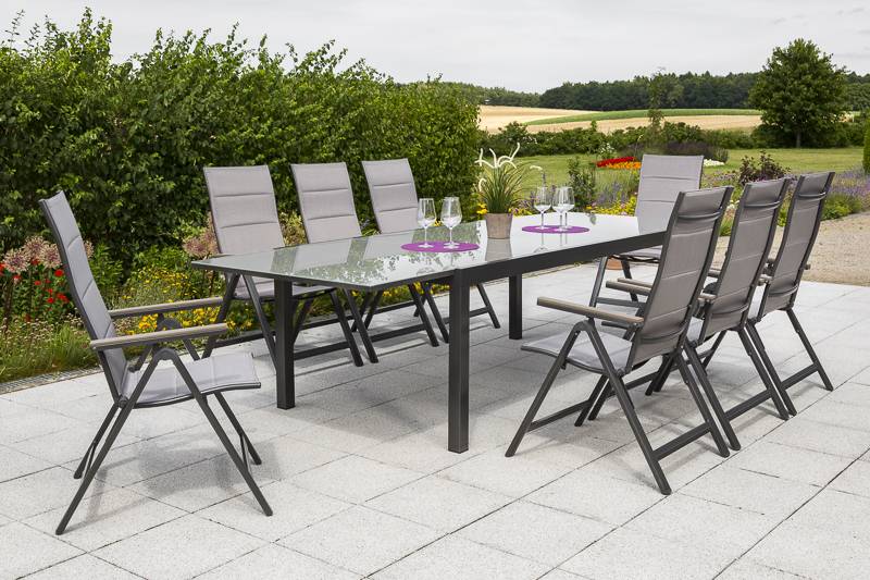Merxx Trivero Set 9tlg. Semi-Ausziehtisch 200/300 x 110 cm Große Rabatte