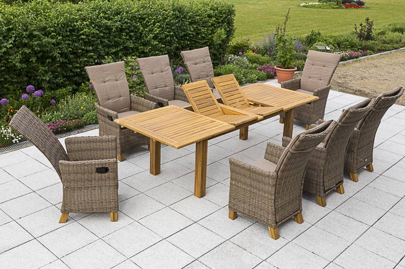 Merxx Toskana Set 17tlg. Doppelausziehtisch 180/260 x 110 cm Bestseller