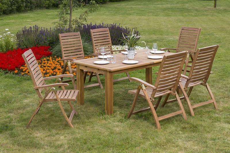 Merxx Paraiba Set 7tlg. Doppelausziehtisch 180/260 x 100 cm Tägliche Deals