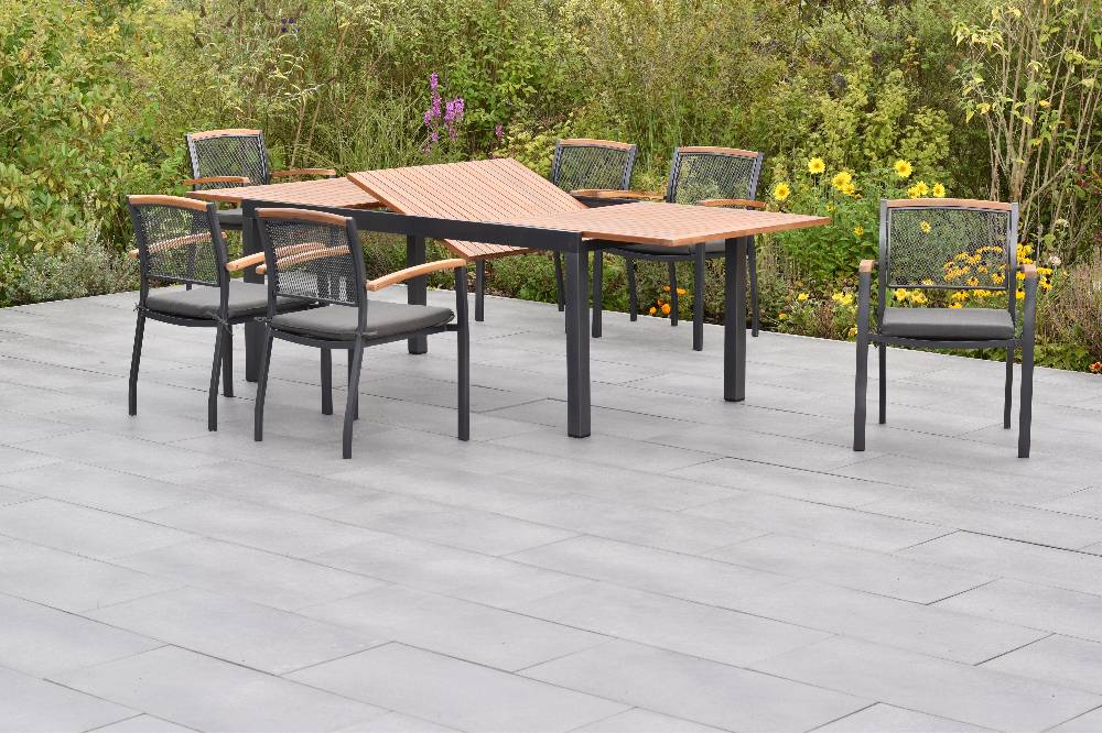 Merxx Tilos Set 13tlg. mit Ausziehtisch 180/250 x 100 cm - inkl. Kissen Hotsell