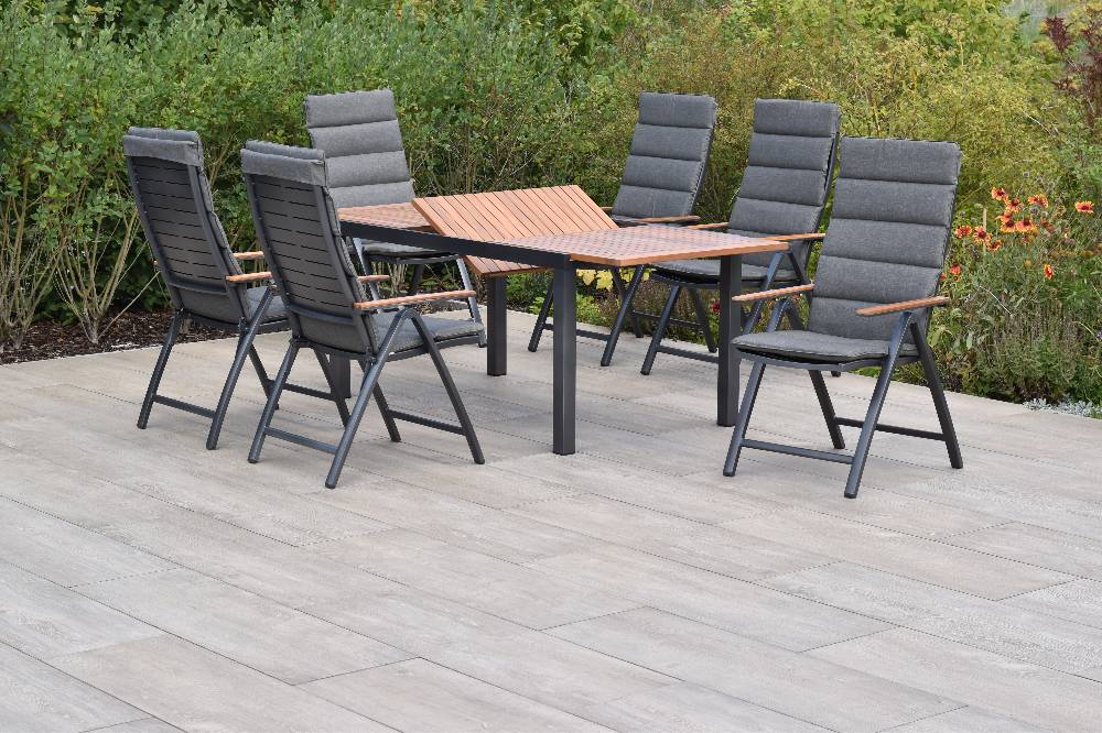Merxx Tinos Set 13tlg. mit Ausziehtisch 150/200 x 90 cm - inkl. Kissen Flash Sale