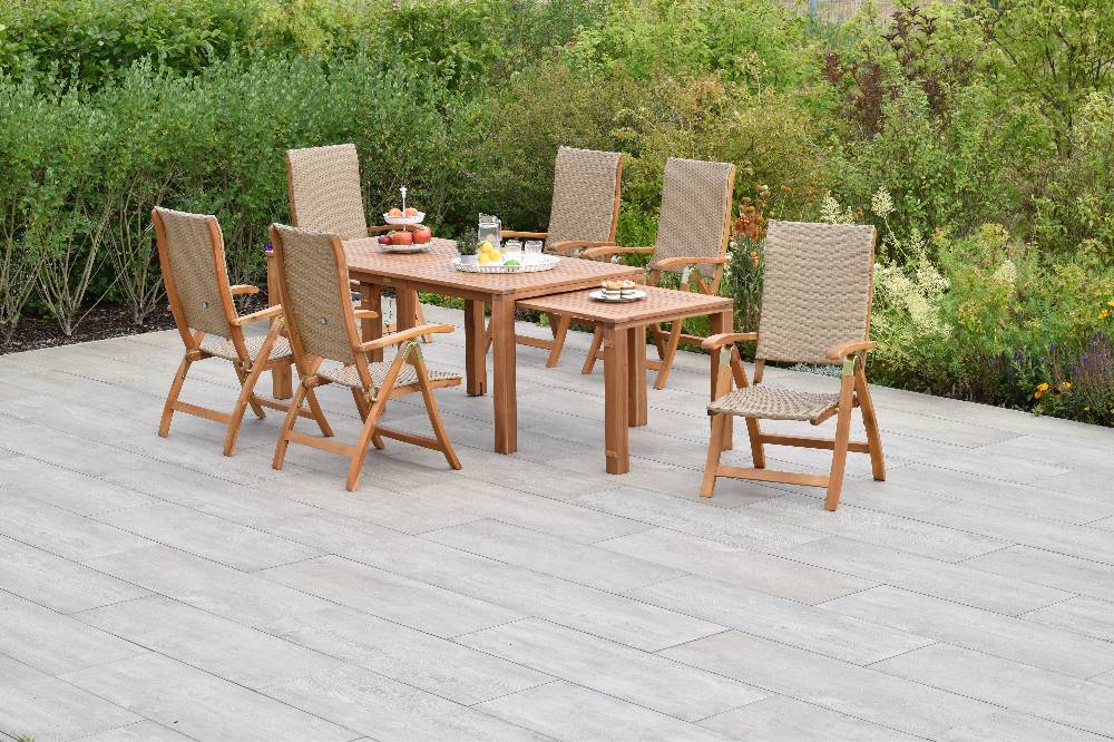 Merxx Capri Set 7tlg. mit Flex-Ausziehtisch 180/370 x 90 cm