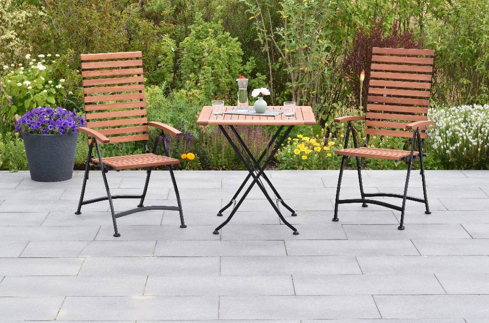 Merxx Schlossgarten Set 3tlg. mit Klapptisch 75 x 75 cm Exklusive Angebote