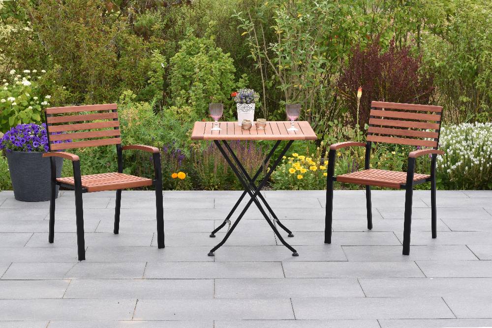 Merxx Schlossgarten Set 3tlg. mit Klapptisch 75 x 75 cm Blitzangebot