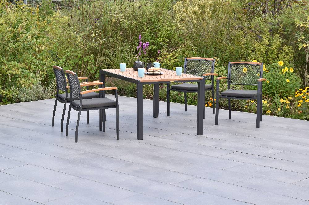 Merxx Tilos Set 9tlg. mit Tisch 150 x 90 cm - inkl. Kissen Riesige Ersparnisse