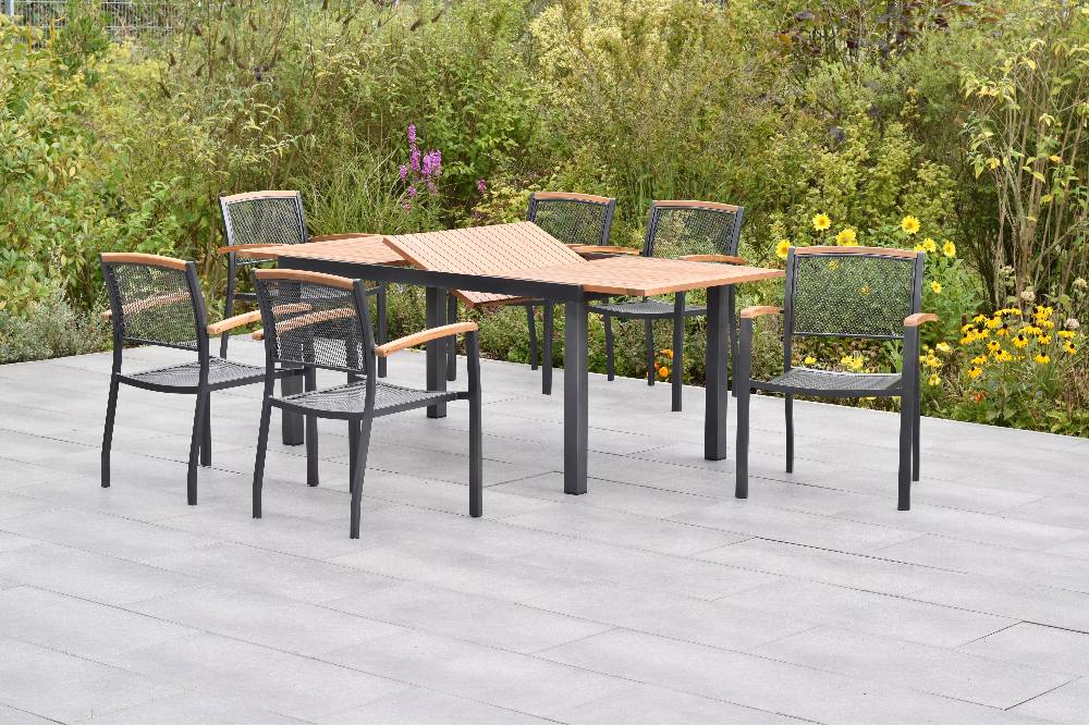 Merxx Tilos Set 7tlg. mit Ausziehtisch 150/200 x 90 cm Kostenlose Rückgabe