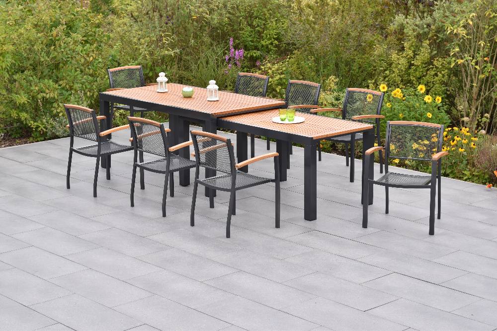 Merxx Tilos Set 9tlg. mit Flex-Ausziehtisch 180/360 x 100 cm Neueste Stile