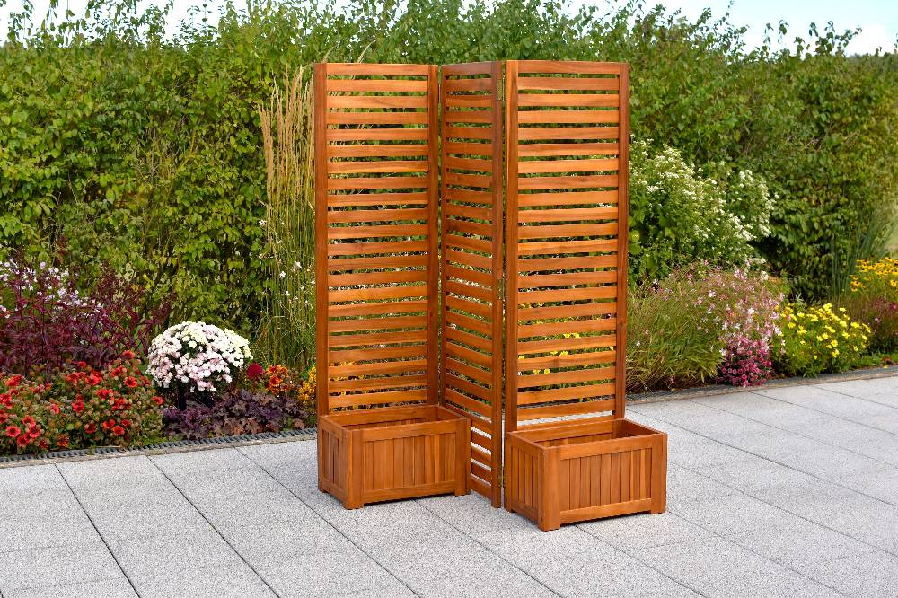 Merxx Sichtschutz flexibel aufstellbar mit 2 Blumenkästen Bis zu 50% Rabatt