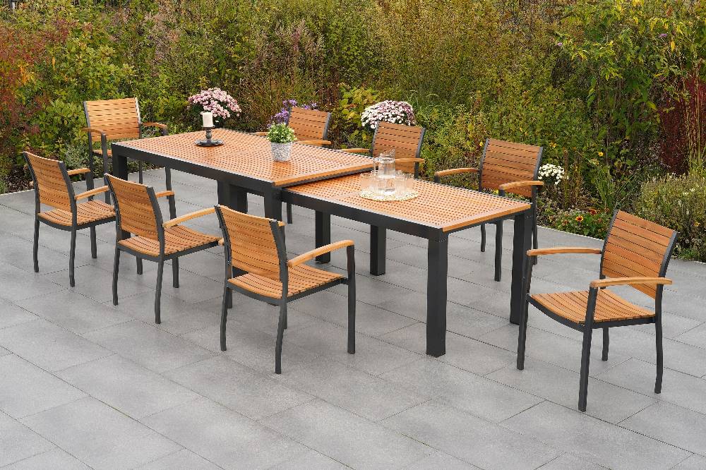 Merxx Santorin Set 9tlg. Flex-Ausziehtisch 180/300 x 100 cm Nur noch ein Tag übrig