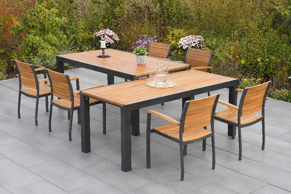 Merxx Santorin Set 9tlg. Flex-Ausziehtisch 180/300 x 100 cm Nur noch ein Tag übrig