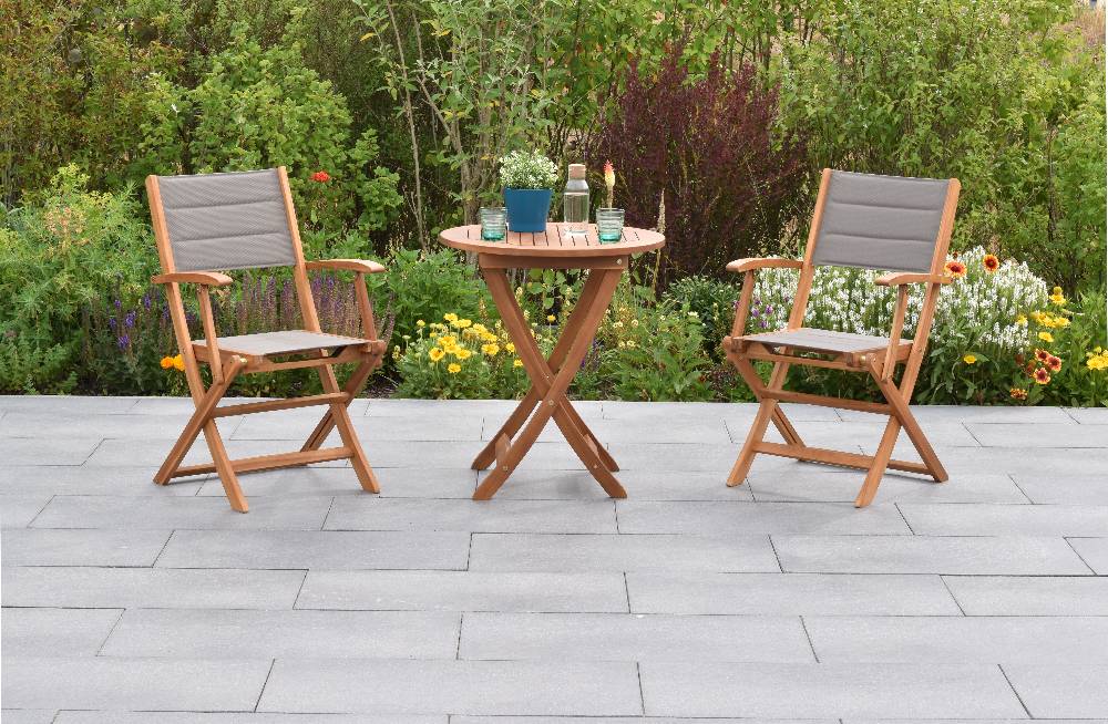 Merxx Acapulco Set 3tlg. mit Klapptisch Ø 65 x 75 cm Black Friday Preise