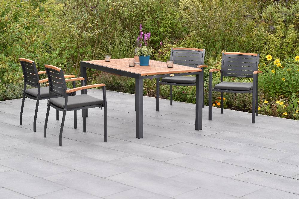 Merxx Tinos Set 9tlg. mit Ausziehtisch 150/200 x 90 cm - inkl. Kissen Meist gekauft