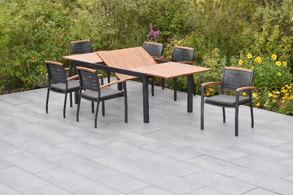 Merxx Tinos Set 13tlg. mit Ausziehtisch 180/250 x 100 cm - inkl. Kissen Fabrik Onlineshop