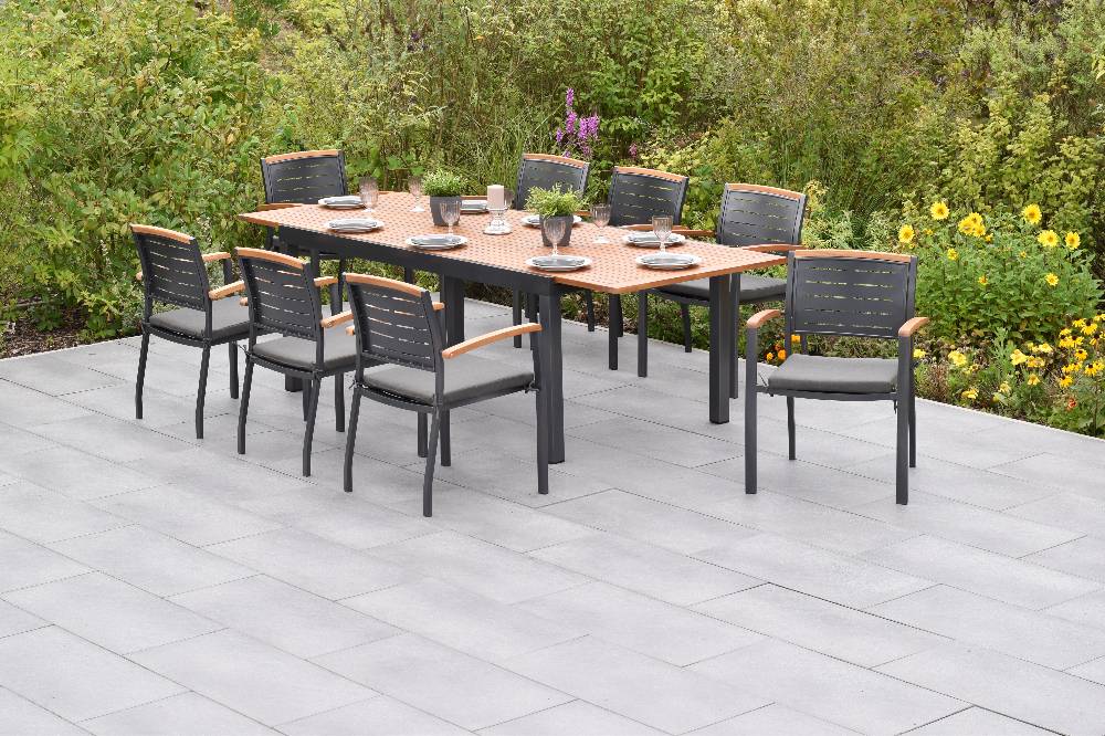 Merxx Tinos Set 17tlg. mit Ausziehtisch 180/250 x 100 cm - inkl. Kissen