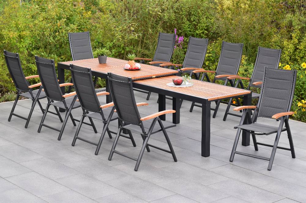 Merxx Paxos Set 11tlg. mit Flex-Ausziehtisch 180/360 x 100 cm