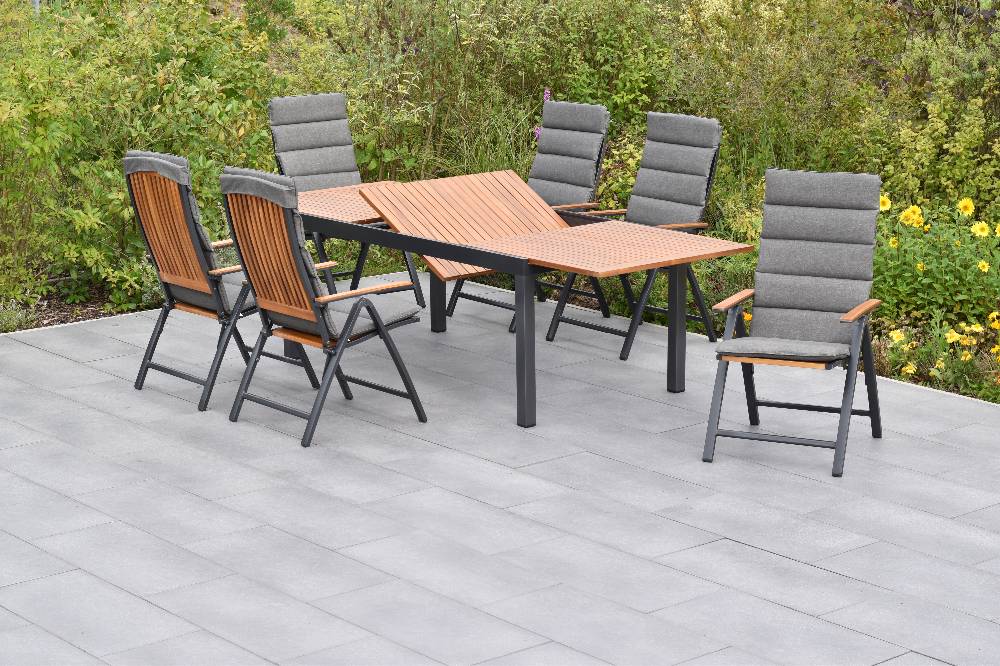 Merxx Athos Set 13tlg. mit Ausziehtisch 180/250 x 100 cm - inkl. Kissen Räumungsverkauf