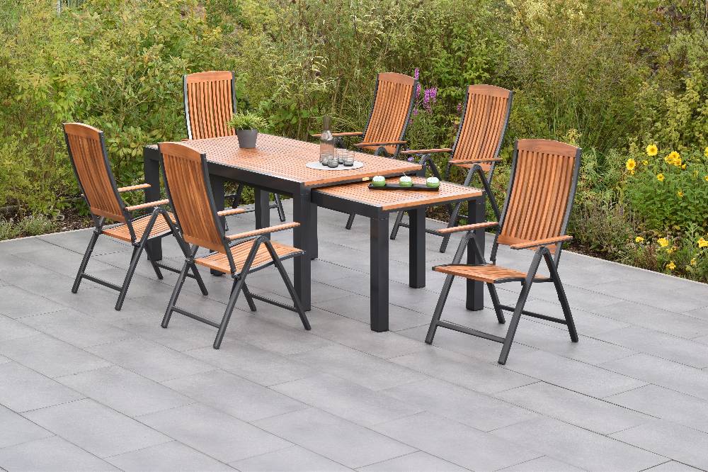 Merxx Athos Set 7tlg. mit Flex-Ausziehtisch 180/360 x 100 cm