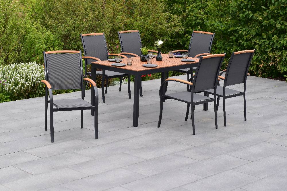 Merxx Siena Set 7tlg. mit Tisch 150 x 90 cm Begrenzte Freigabe