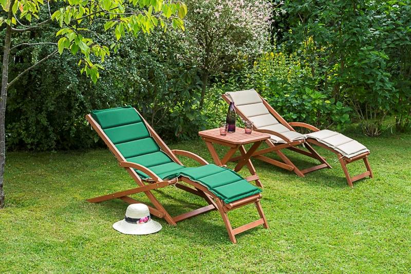 Merxx Copa Cabana Set 3tlg. Hocker 50 x 50 cm mit Kissen