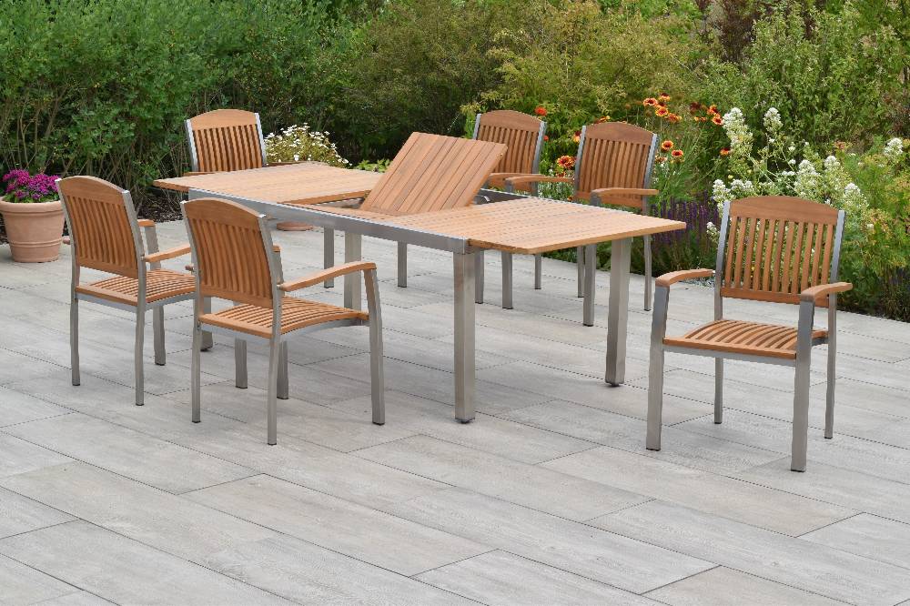 Merxx Keros Set 7tlg. mit Ausziehtisch 180/240 x 100 cm Kostenlose Rückgabe