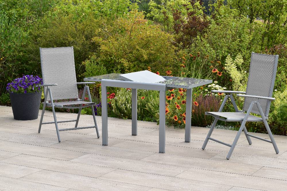 Merxx Amalfi Set 3tlg. mit Semi-Balkon-Ausziehtisch 80/120 x 70 cm Online