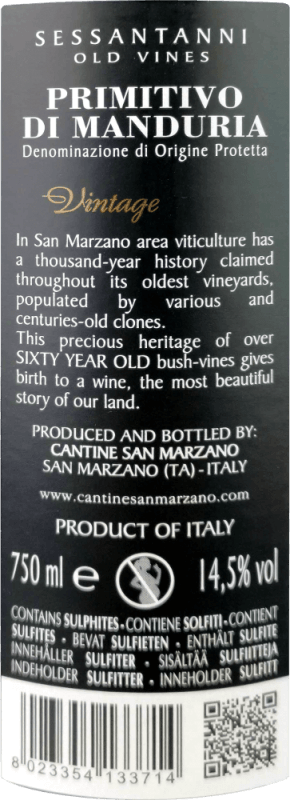 vinello Sessantanni Primitivo di Manduria DOP - Cantine San Marzano Bis zu 65% Rabatt