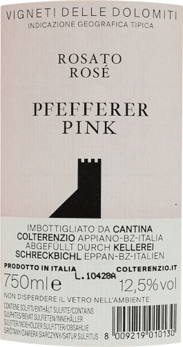 vinello Pfefferer Pink Vigneti delle Dolomiti IGT - Kellerei Schreckbichl Räumungsverkauf