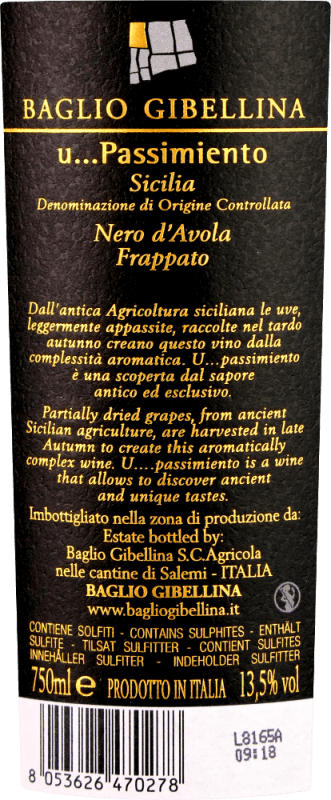 vinello U Passimiento DOC - Baglio Gibellina Heißer Verkauf