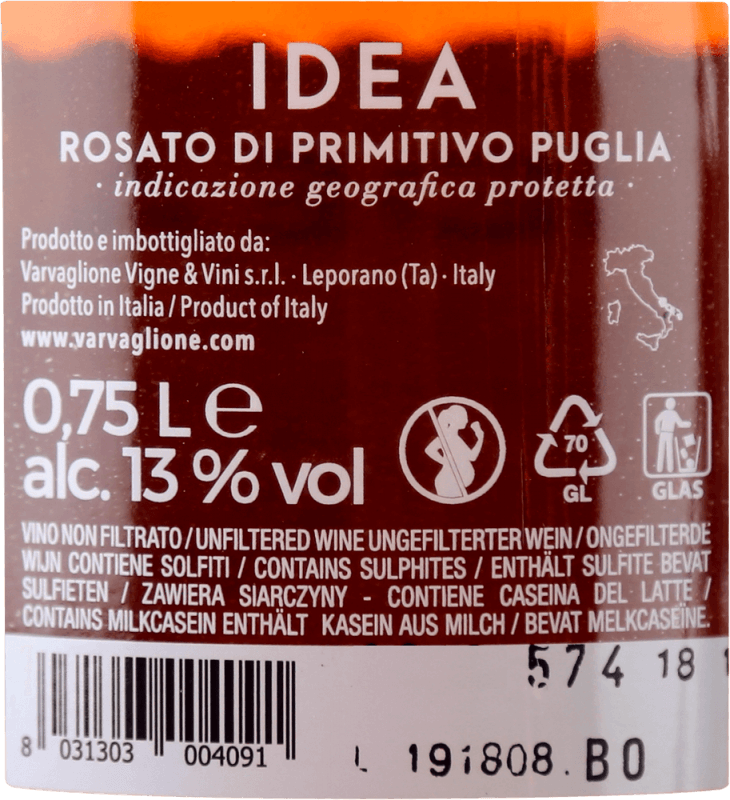 vinello IDEA Rosa di Primitivo di Puglia IGP - Varvaglione Zeitbegrenzte Promotion