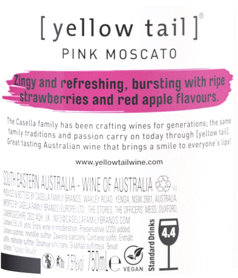 vinello Pink Moscato - Yellow Tail Kostenloser Versand international