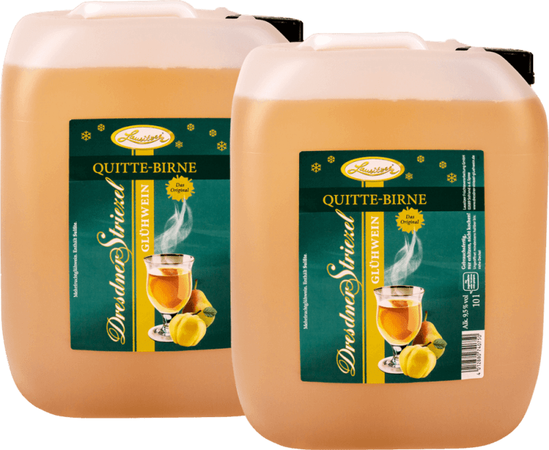 vinello Glühwein 10 l Kanister Quitte-Birne - Lausitzer - 2x Vorteilspaket
